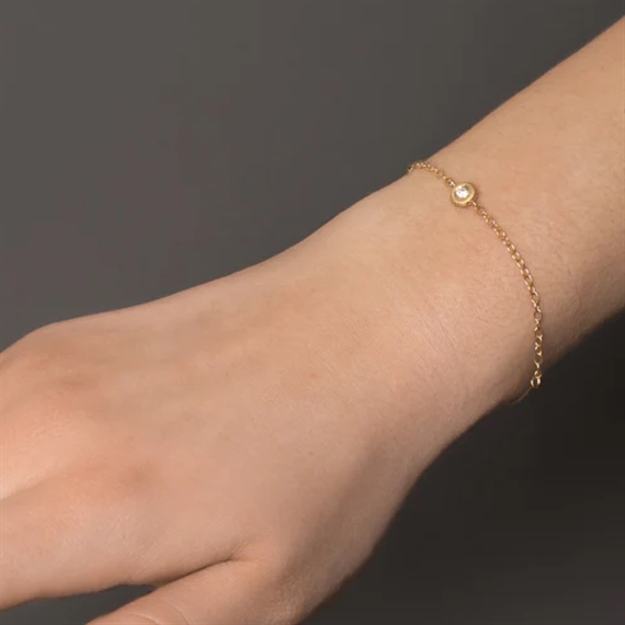 Dulong Glory Bow Armbånd, 18K Guld M. 1 Brillant